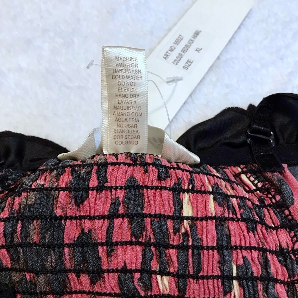 Check Me First NWT Red, Black and Beige Leopard Print Bustier Women XL - Picture 12 of 13